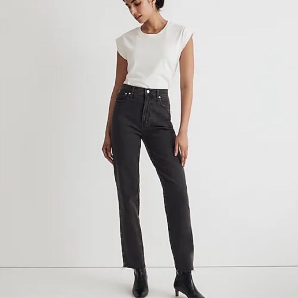 Madewell The Perfect Vintage Straight Jean Lunar Wash Faded Black size 23